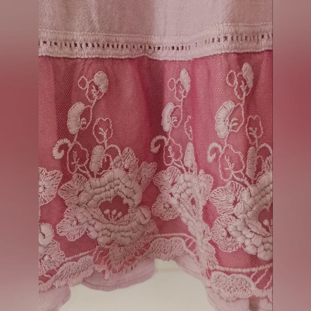 Soft Surroundings Embroidered  Button Front Lace Dress.Size l.Pit To Pit 23" - Picture 5 of 6